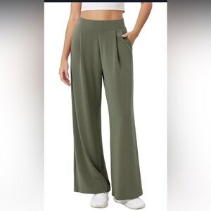 ODODOS Modal Soft Wide Leg Pants for Women Green size S Nwot